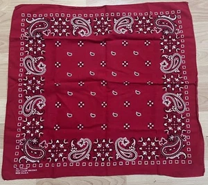 Vtg Red Bandana 100% Cotton USA Made In The 1950’s USA Handkerchief Old School - Picture 1 of 5