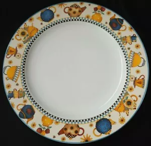 SET OF 2 SAKURA TEAPOTS DINNER PLATES 10 7/8" DEBBIE MUMM - Picture 1 of 2