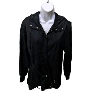 BOGNER Kollektion Womens 10 Windbreaker Hooded Jacket Black #1010 - Picture 1 of 11