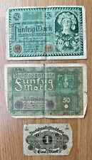 A collection of old German bank notes
