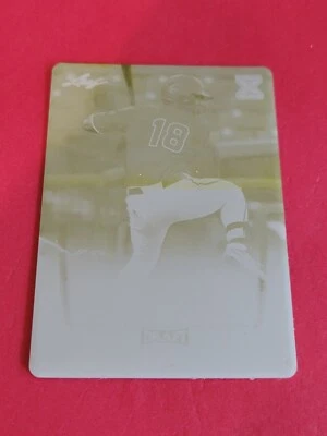 TREVOR HAUVER -  2020 LEAF DRAFT BASEBALL AUTOGRAPH PRINTING PLATE YELLOW 1/1 - Image 1 of 2