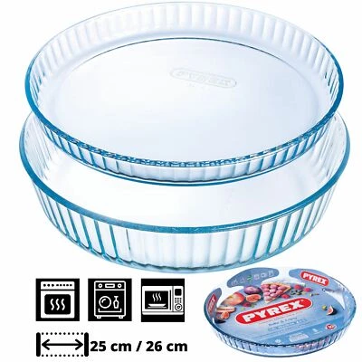 Tarteform Glas Quicheform Kuchenform Backform Obstkuchenform Durchsichtig 25/26c - Bild 1 von 4