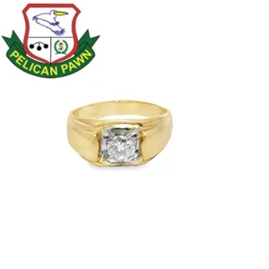 Men's Diamond Solitaire Ring .60 CT. 14K Yellow Gold Size:9.75 (PPG002649) - Picture 1 of 4