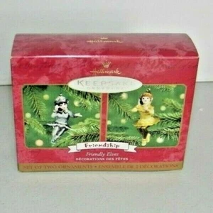 Hallmark Keepsake 2001 Friendship Friendly Elfos Amigos Adorno NUEVO - Imagen 1 de 3