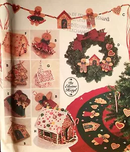 1995 'SIMPLICITY' XMAS TREE TOPPER SKIRT WREATH SWAG CHURCH HOUSE PATTERN 9768 - Picture 1 of 1