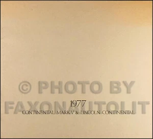 Catálogo de ventas Lincoln 1977 Continental y Mark V color folleto literatura - Imagen 1 de 1