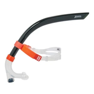 Zoggs Centre Line Training Snorkel Black & Orange Swimming Front Facing Pool Sea - Picture 1 of 3