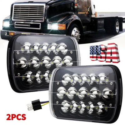 2X 105W 7x6" 5x7" Led Headlights for International Harvester 4700 4800 4900 8100 - Image 1 of 4