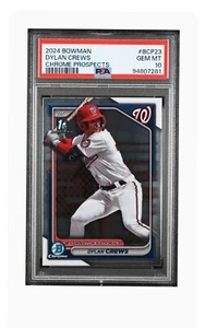 DYLAN CREWS 2024 1st Bowman Chrome Prospects #BCP-23 Washington Nationals PSA 10 - Picture 1 of 2