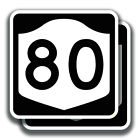 NEW YORK ROUTE 80 STICKER 2 Decals Road Sign Bogo Highway Car Bumper Window