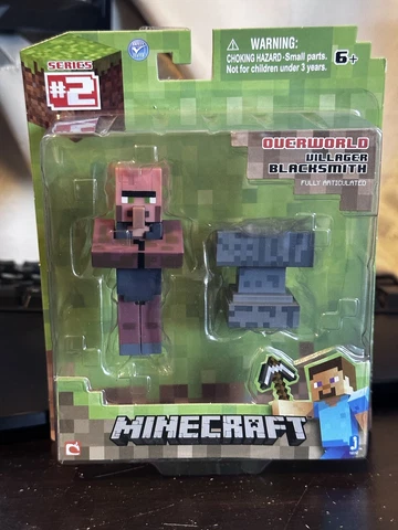 Minecraft Villager Blacksmith Figure  3" Mojang Jazwares Overworld Series 2 Toy Cover