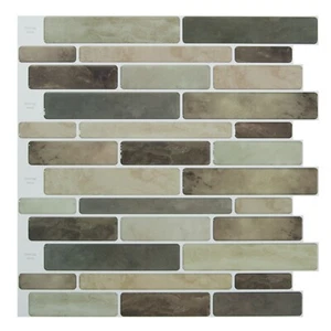 Baldosas LONGKING 10 hojas pelado y palo salpicadero, azulejos autoadhesivos de vinilo 3D - Imagen 1 de 44