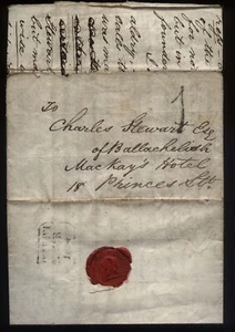 1834 DONALD GREGORY schottischer Historiker Brief STEWARTS von Ballachulish von 1354 - Bild 1 von 4