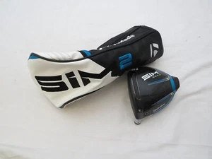 Used LH Taylormade Sim 2 Max D 9* Driver Head Only +Headcover Head Only - Picture 1 of 7