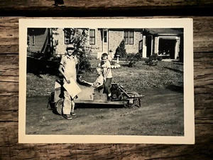 Vintage Photo Boys Playing Go Cart Soap Box - Picture 1 of 2