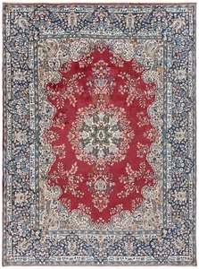 Alfombra persa anudada a mano Kerman 342x252 cm-Kirman, Oriente, alfombra, alfombra, rojo - Imagen 1 de 12