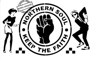AIRBRUSH STENCIL NORTHERN SOUL MANUFACTURED WITH 190 MIVRON MYLAR - Picture 1 of 2