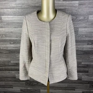 THE LIMITED Zip Up Lined Tan Blazer Tweed Jacket Women's Size Medium - Picture 1 of 12