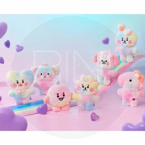 BTS BT21 Official Authentic Goods Baby Rainbow Flat Fur Standing Doll + Tracking - Imagen 1 de 6