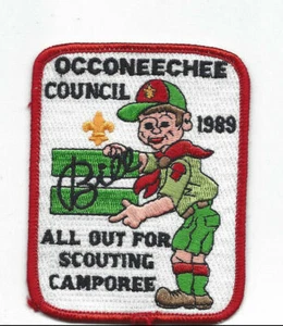 Occoneechee Council 1989 Green Bar Bill All Out For Scouting Camporee [OTT877] - Picture 1 of 1