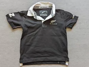 All Blacks New Zealand Rugby Home Jersey Boys Size 3/4 years Black Polo - Picture 1 of 16
