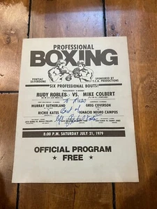 1979 RICHIE KATES SIGNED BOXING PROGRAM LIGHT HEAVYWEIGHT ROBLES V COLBERT - Picture 1 of 6