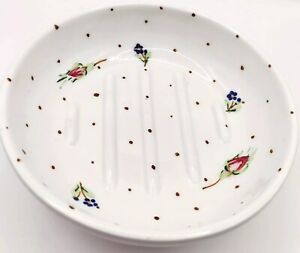 Vintage LAURA ASHLEY MCMXCI (1991) Ceramic Soap Dish, Italy, Flowers NICE