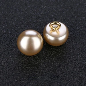 10X DIY 10mm Half Ball Dome Pearl Buttons with Metal Shank Sewing Clothes Craft - Picture 1 of 36