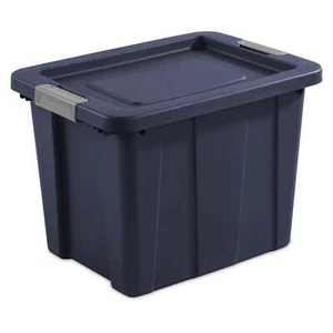 New Sterilite 18 Gallon Latching Tuff1 Tote Plastic, Dark Indigo - Picture 1 of 9