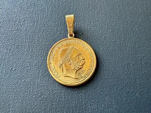 Vintage Coin Medal Pendant Franz Austriale 1 1/4" Dated 1904 Ready To Wear - Picture 1 of 6