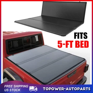 Hard Tri-Fold Tonneau Cover For 2020-2022 Jeep Gladiator JT 5ft Truck Bed Cover - Picture 1 of 10
