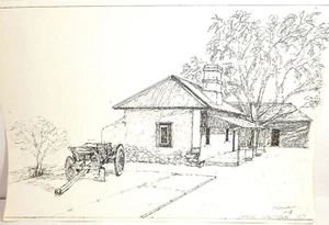 Sketch Drawing "Original Alice Springs 1871"- Signed Ink 1993 29cmx42cm - Picture 1 of 5