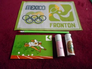 OLYMPISCHE SPIELE MEXIKO 1968 Souvenir LOT FLAGGE BLEISTIFT Zigaretten ASCHENBECHER Postkarte - Bild 1 von 9