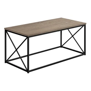 41" Taupe And Black Metal Coffee Table - Picture 1 of 6