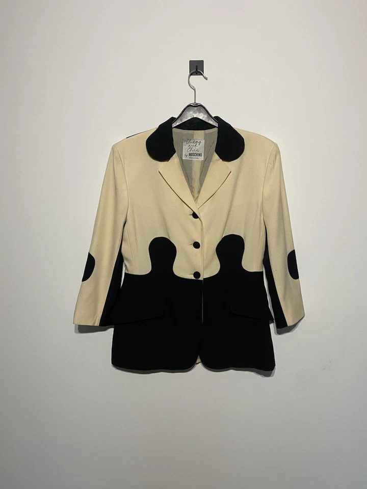 Vintage Moschino Cheap and Chic Puzzle Blazer Two-Tone Italy Size 42 - Image 1 of 4
