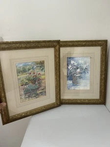 Angela Fielder Signed Print X 2, The Old Iron Table, White Cyclamen Country - Picture 1 of 12