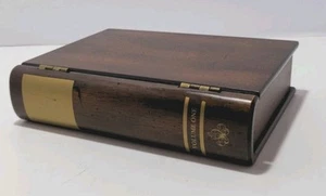 Bombay Company Wooden Memory Keepsake Box Bookcase Brass Hinged Lid Vintage - Picture 1 of 18