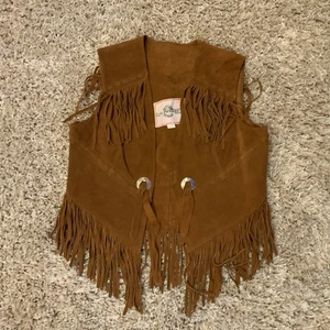 Vintage 70er Pioneer Wear braun Wildleder Fransen Western Concho Boho Damen 12 - Bild 1 von 3