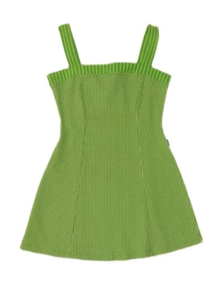 MEETING Womens Mini Sleeveless A-Line Dress UK 16 Large Green Gingham CT05 - Image 1 of 3