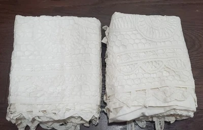 Fundas de almohada x 2 - Encaje Battenburg - Blanco - Algodón - 19" x 28" Foto 1 de 4