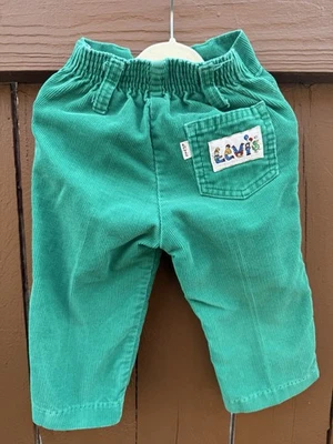 Pantalones de pana vintage 1984 Levi’s Baby verde talla 2T niños parche retro Foto 1 de 4