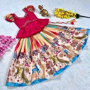 Designer Kids lehenga choli Indian party wedding dress Readymade Outfit for kid - Picture 1 of 7