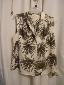 A New Day White Gray Blue Sleeveless Blouse Size XL - Picture 1 of 4