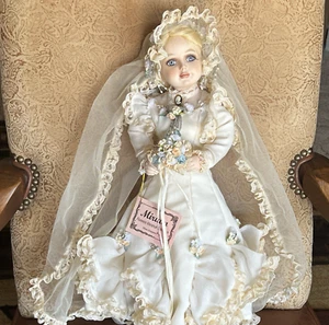 Florence Maranuk Miriam Bride Porcelain Blonde Blue Eyes Doll Show Stoppers 16" - Picture 1 of 17