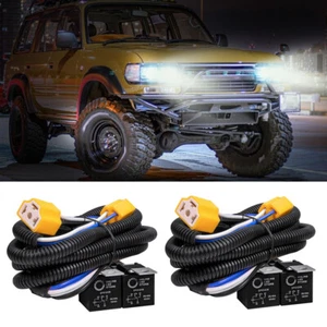 2 H4 LED Headlight Brightness Intensifier Wiring Harness For Toyota Pickup Truck - Picture 1 of 12