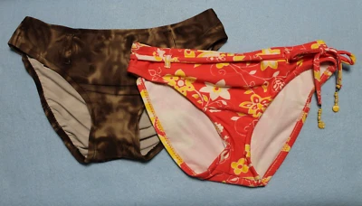 NUEVO 2 Lote Pantalones de Bikini Mossimo Naranja Amarillo Blanco Marrón XS Ver Medidas* Foto 1 de 4