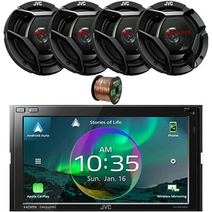 JVC 6.8" Touchscreen Bluetooth HDMI/WiFi Car Radio, 4x 6.5" 300W Speakers, Wire - Picture 1 of 5
