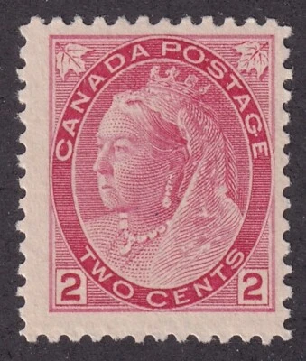 MATT'S STAMPS SCOTT CANADA #77 QUEEN VICTORIA 2-CENT 1899 ISSUE, MH CV$55 - Image 1 of 3