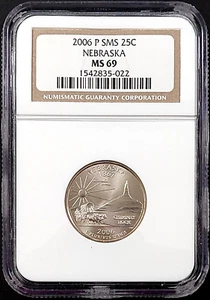 2006 P SMS Nebraska State Quarter certified MS 69 by NGC! - Picture 1 of 4