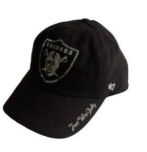 Las Vegas Raiders Glitzy Women's Hat/Cap Adjustable Embroidered Black '47 Brand